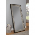 Sandberg Furniture Monaco Full Length Leaner Antique Silver and Black Mirror