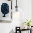 Uptown Clear Globe 1-light Chrome Pendant