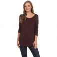 MOA Collection Solid Dolman Sleeve Top