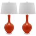 Safavieh Lighting 32-inch Orange Blanche Gourd Lamp (Set of 2)