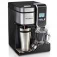 Hamilton Beach Black Programmable Single-Serve Coffee Maker with Hot Water Dispenser