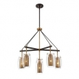 Dunbar Warm Brass Bronze Accents 6-light Chandelier