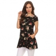 Women's Rayon, Spandex Floral Tunic Top