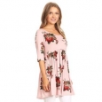 Women's Floral Pattern Babydoll Tunic