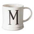 Monogrammed Porcelain Mug 15oz White With Black Letter M - Threshold&153;