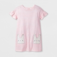 Girls' Stripe Easter Dress - Cat & Jack Pink S