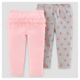 Baby Girls' 2pk Pants - Just One You Made by Carter's Gray/Pink Floral NB
