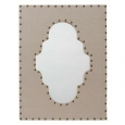 Grey Linen Studded Mirror