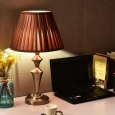 Costway 13'' Antique Brass Bedside Table Lamp w/ LED Bulb Champagne Office Bedroom Light