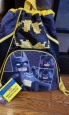 Lego Batman 16" Cinch Backpack Drawstring Bag Black/yellow Front Zip Pocket