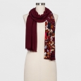 Women's Floral Scarf - A New Day Maroon (Red) One Size