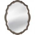Barrington Beveled Glass Oval Wall Mirror with Grey Wood Frame