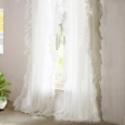 DrfitAway 2 panels-Sophie Sheer Voile Window Curtains, Ruffle edge