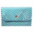 Dabney Lee Aqua Chevron Valet Makeup Bag, Lite Blue