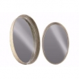 Metal Oval Splendid Wall Mirror Set of Two- Silver