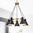 Sabina Metallic Gold 5-light Chandelier with Black Conical Iron Shade