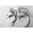 Victorian Wall-mount Satin Nickel Clawfoot Bath Tub Faucet