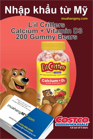 L’il Critters Calcium + Vitamin D3, 200 Gummy Bears