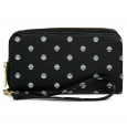 Women's Zip Around Cell Phone Wallet with Wristlet - Merona, Black/White