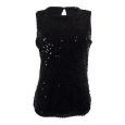 Onyx Nite Women's Sequined Sleeveless Blouse