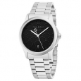 Gucci Men's YA126460 'Timeless' Black Dial Stainless Steel Swiss Quartz Watch