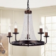 Cynbel 5-Light Single Tier 20-Inch Antique Bronze Crystal Chandelier