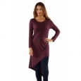 24/7 Comfort Apparel Women's Extra Long Diagonal Sweep Tunic