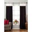 Signature Black and White ring top velvet Curtain Panel - Piece