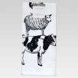 Threshold Farm Animal Flour Sack Kitchen Towel, White