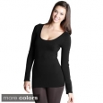 Nikibiki Women's Seamless Long Sleeve Scoop Neck Top