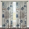 Laural Home Vintage Seaside Maritime Sheer Window Curtain (Single Panel)