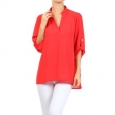 MOA Collection Women's Mandarin Collar Top