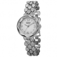 Burgi Women's Quartz Swarovski Crystals Alloy Silver-Tone Bracelet Watch