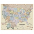 Hemispheres Boardroom Series 38 Inch US Wall Map