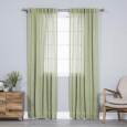 Aurora Home Pippin Linen Rod Pocket 84-inches Curtain Panel Pair - 52 x 84