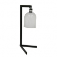 Black Retro Modern Table Lamp with Glass Cylinder Shade