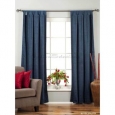 Navy Blue Tab Top Velvet Curtain / Drape / Panel - Piece