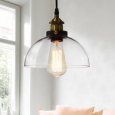 Kolvr Bronze Glass 1-light Dome Pendant Edison Light