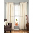 Cream Rod Pocket Matka Raw Silk Curtain / Drape / Panel - Piece