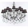 Swarovski c. Rococo Crystal Trimmed Chandelier With White Shades