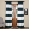 Exclusive Fabrics Cabana Cotton Horizontal Stripe 108-inch Curtain Panel