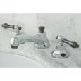 Chrome & Black Double-handle Widespread Bathroom Faucet