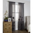 Arden Loft Thistle Terrace Charcoal Cotton Blend Curtain Panel