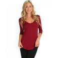 Lyss Loo Women's 3/4-Sleeve V-Neck Top