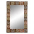 36-inch Embossed Metal Frame Wall Mirror