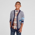 Boys' V-Neck Letterman Cardigan Cat & Jack Navy M, Blue