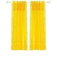 Yellow Hand Crafted Grommet Top Sheer Sari Curtain Panel -Piece