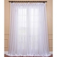 Exclusive Fabrics Signature White Extra Wide Double Layer Sheer Curtain Panel (As Is Item)
