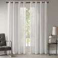 Madison Park Teagan Lightweight Sheer Metallic Solid Window Curtain Panel