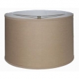 Crown Lighting Khaki Large Linen Hardback Drum Lamp Shade with Self Trim (As Is Item)